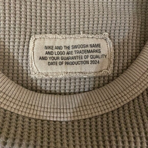 Nike Life Heavyweight Waffle Long Sleeve Top L - Picture 9 of 14